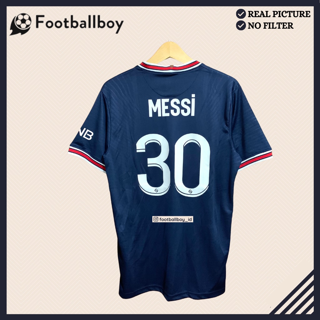 Jersey Baju Bola PSG Home 2021-2022 + Nameset Messi 30 [GRADE ORI IMPORT]
