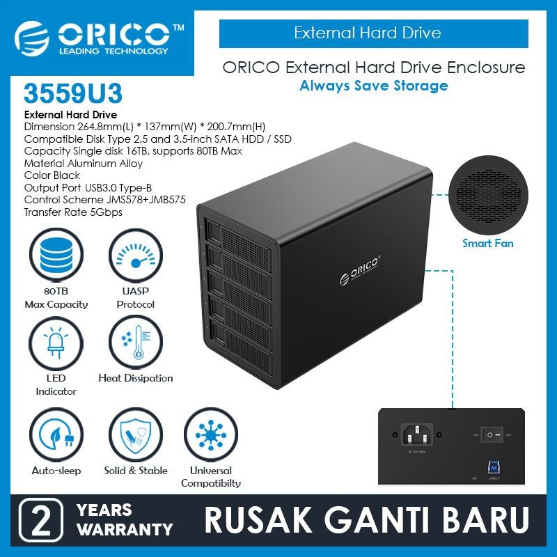 ORICO 3559U3 External Hard Drive Enclosure