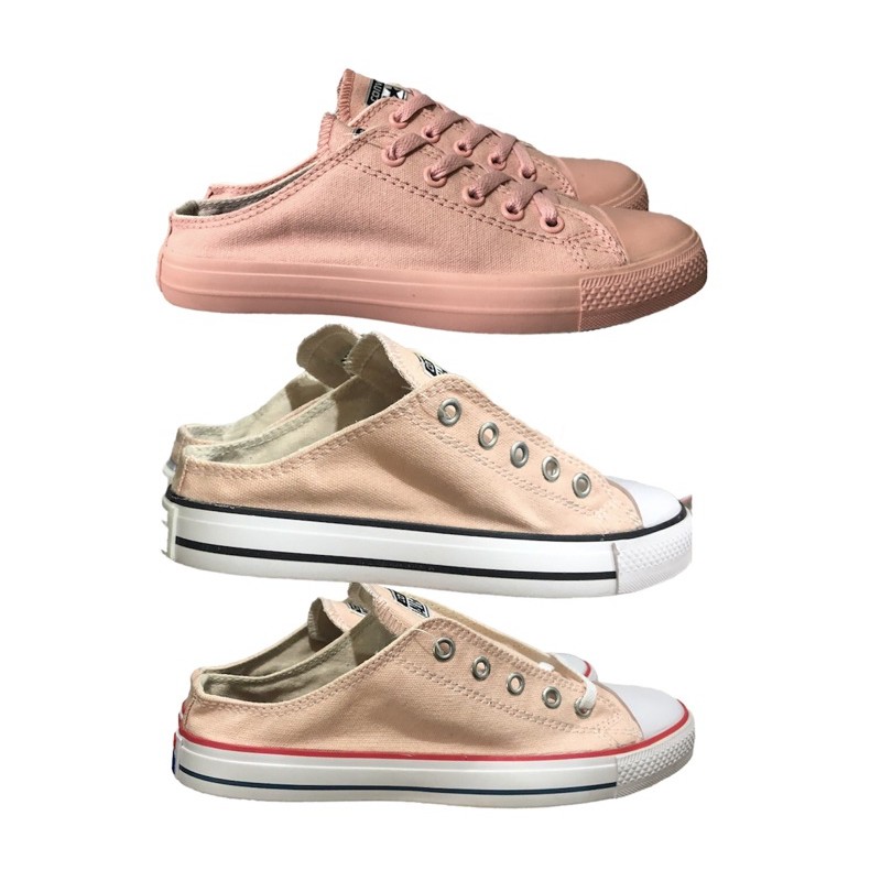 TERBARU!!!BISA COD SEPATU SNEAKER PEACH BUSTONG WANITA TANPA TUTUP BELAKANG  SEPATU KEKINIAN SEPATU REAL PICT SEPATU CONVERSE ALLSTAR HIGT QUALITY FREE BOX