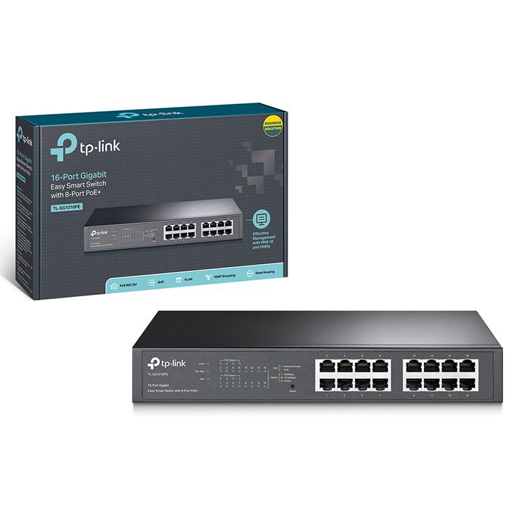 TL-SG1016PE TP-LINK 16-Port Gigabit Easy Smart PoE Switch 8 Port PoE+