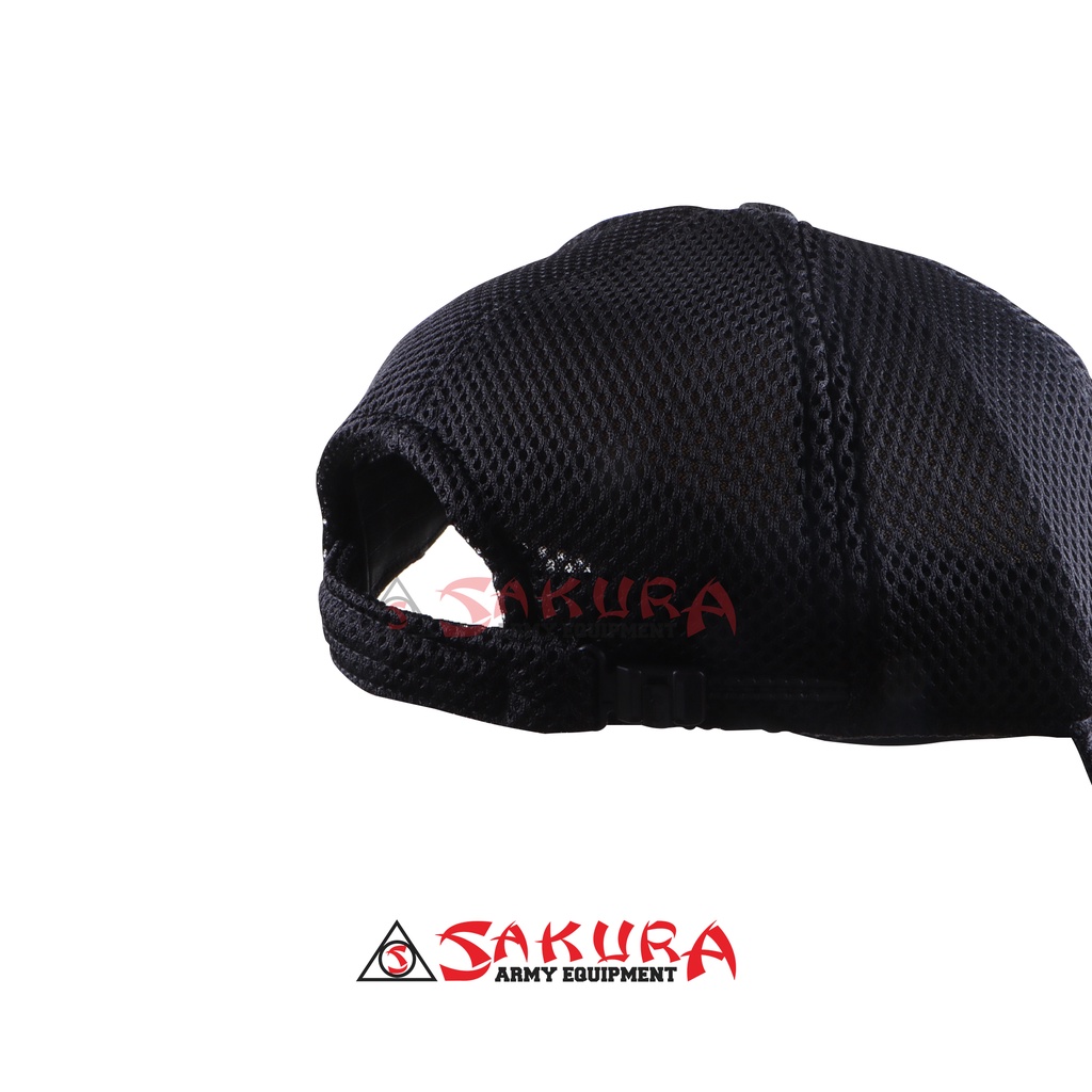 Topi Linmas Hansip Jaring Hitam Merah Putih