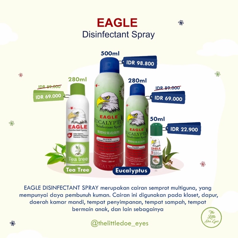 [READY] Eagle Eucalyptus Disinfectant Spray Exp 2025