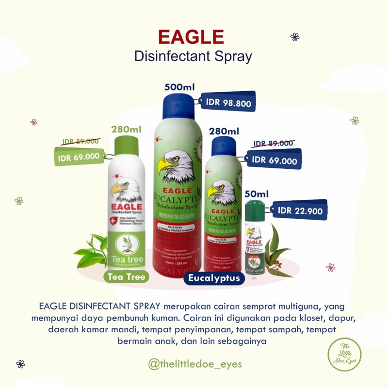 Eagle Eucalyptus Disinfectant Spray - 50ml (travel size)