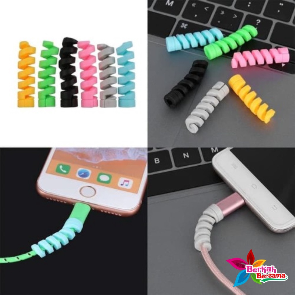 Cable Protector Spiral / Pelindung Kabel charger BISA DI TEMPEL DINDING - PROTERCTOR UJUNG KABEL BB5783