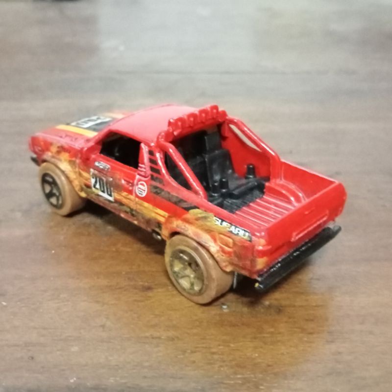 Custom Muddy Subaru Brat Red Dirty Hw Hot Wheels Hotwheels Lumpur Kotor Kastem Truck Pickup Double C
