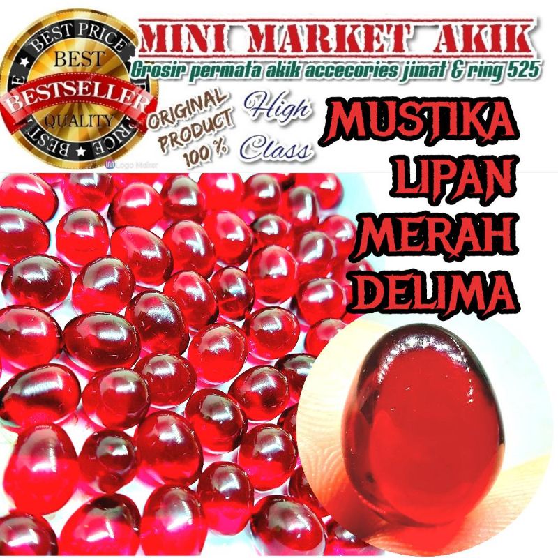 Batu mustika lipan / mustiko merah delima / siam / replika md
