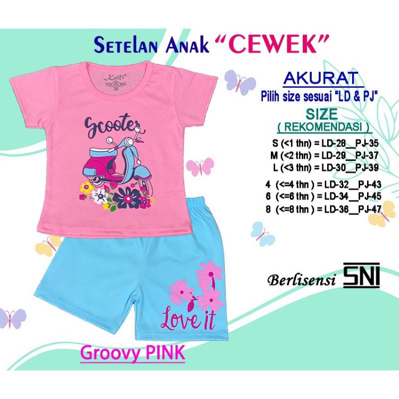 setelan anak perempuan/ kelfi/baju anak/groovy edition