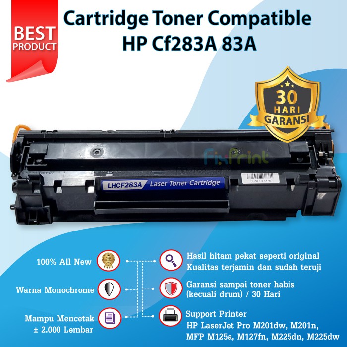 Cartridge Toner Compatible HP Cf283A 83A Tinta Refill Printer LaserJet Pro M201dw M201n MFP