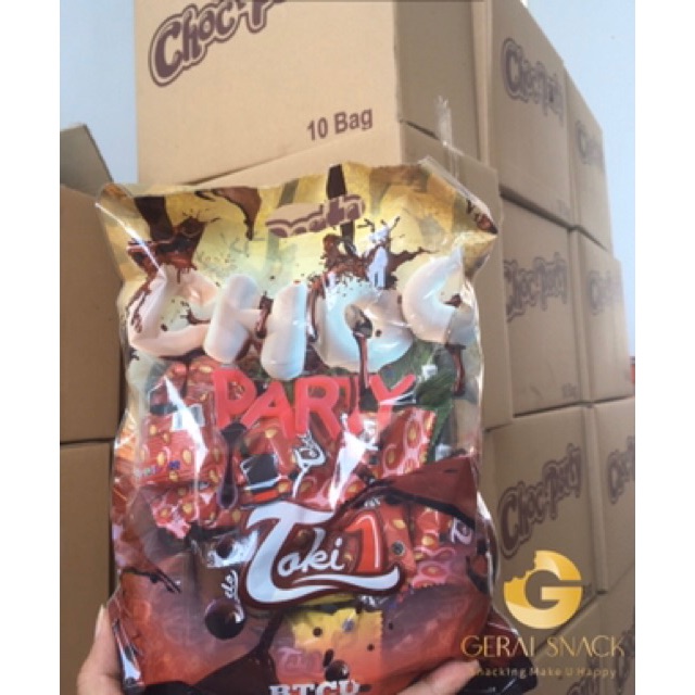 Tobelo Choc Party 1 DUS isi 10 BAG Chocolate Compound With Rice Cripsy Aneka Rasa