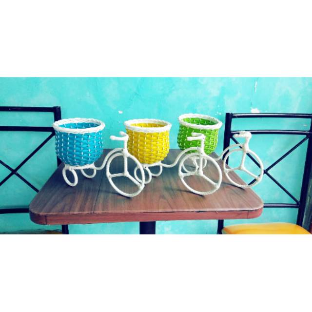 Pot sepeda mini bulat