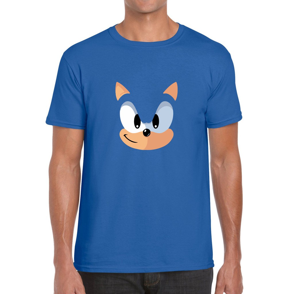Kaos T Shirt Desain Sonic The Hedgehog Warna Biru Untuk Hadiah Natal Shopee Indonesia