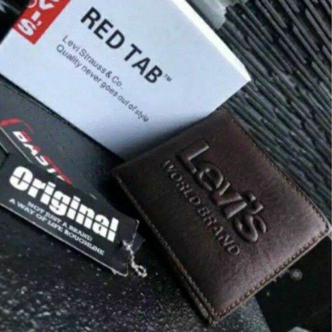 DOMPET PRIA FULL KULIT ASLI/DOMPET KULIT ASLI REAL PICT 100% / Dompet Kulit Pria Dompet Resleting dalam, Dompet mewa Lipat / 0DOMPET KULIT PRIA ASLI RED TAB