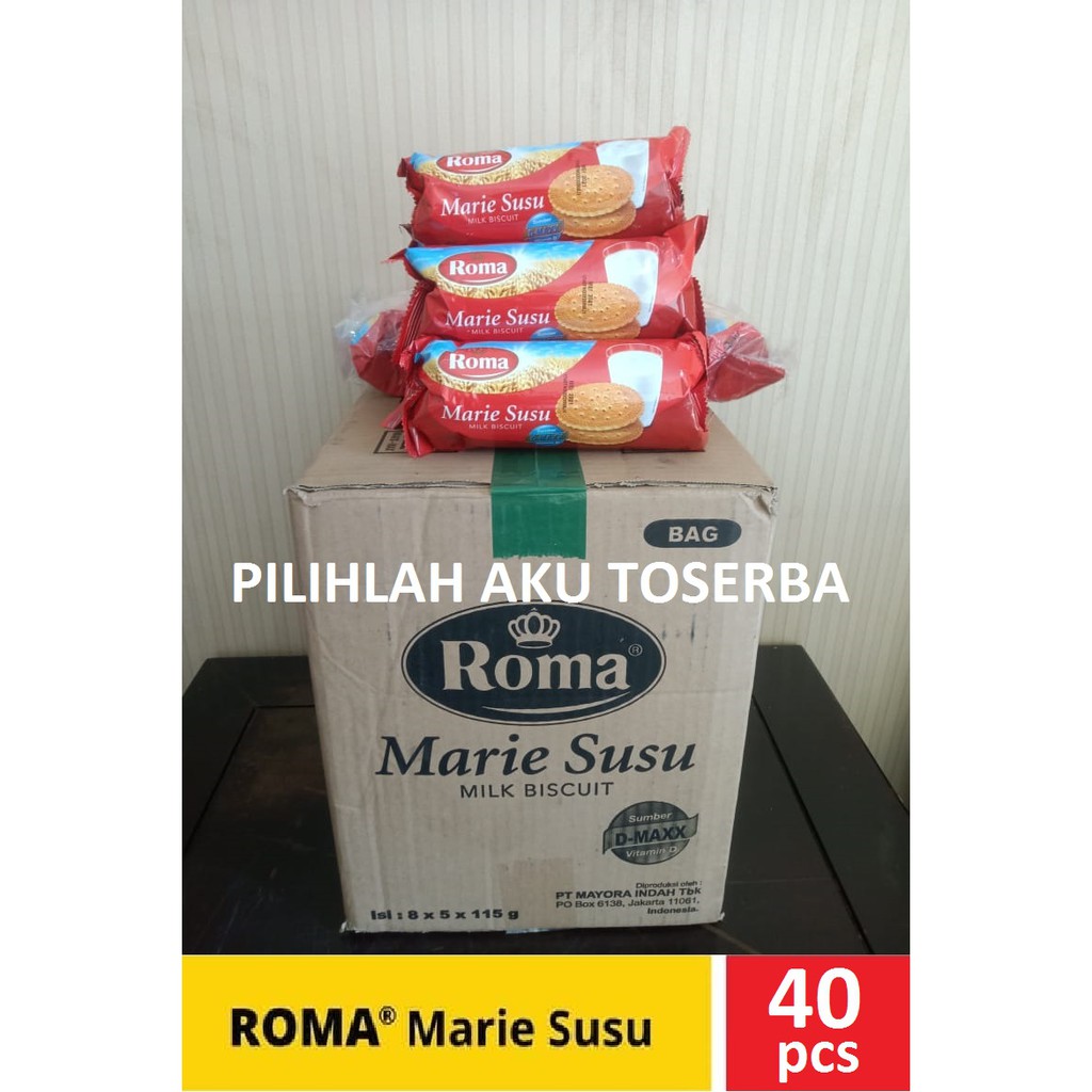 Biskuit Roma Marie Susu Biscuit 115 gr - ( 1 DUS ISI 40 )