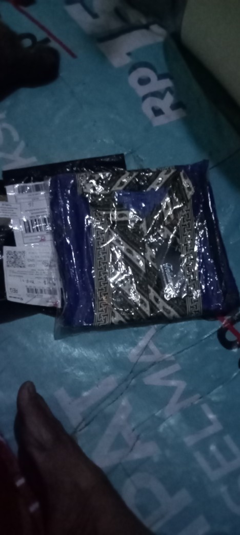 Trolis Size M Batik Tunik Wanita Motif Plat Biru Lengan Panjang Batik Muslim Wanita Cewek Pltbr