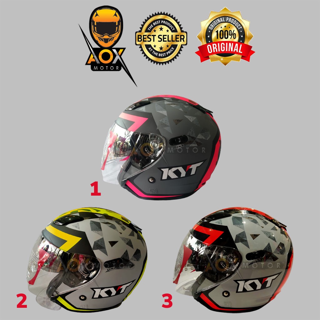 Helm KYT DJ MAXI Motif #1 Halfface (Ongkir 2kg)