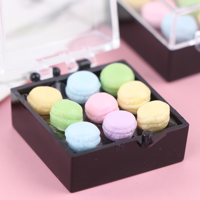 1 Set Miniatur Macaron Tea Snacks Skala 1: 12 Untuk Dekorasi Dapur Rumah Boneka