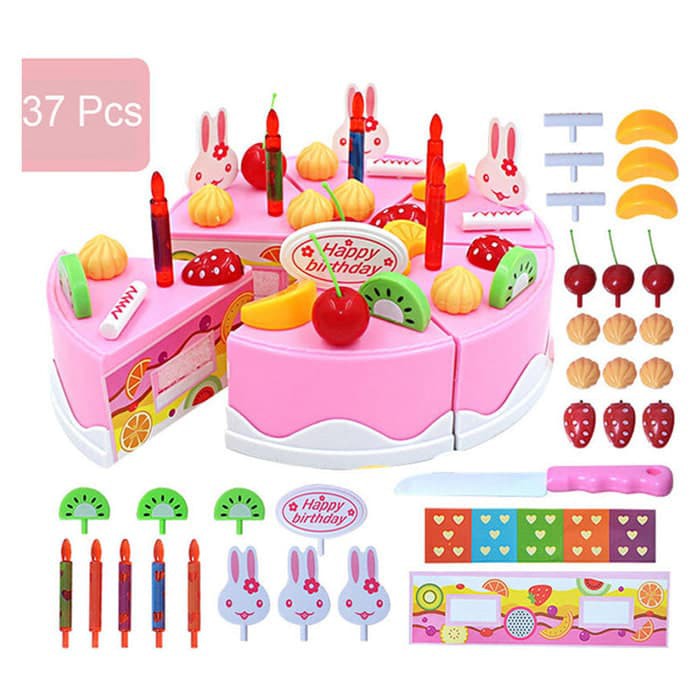 J3 - Mainan Kue Ulang Fruit Cake Birthday 37Pcs