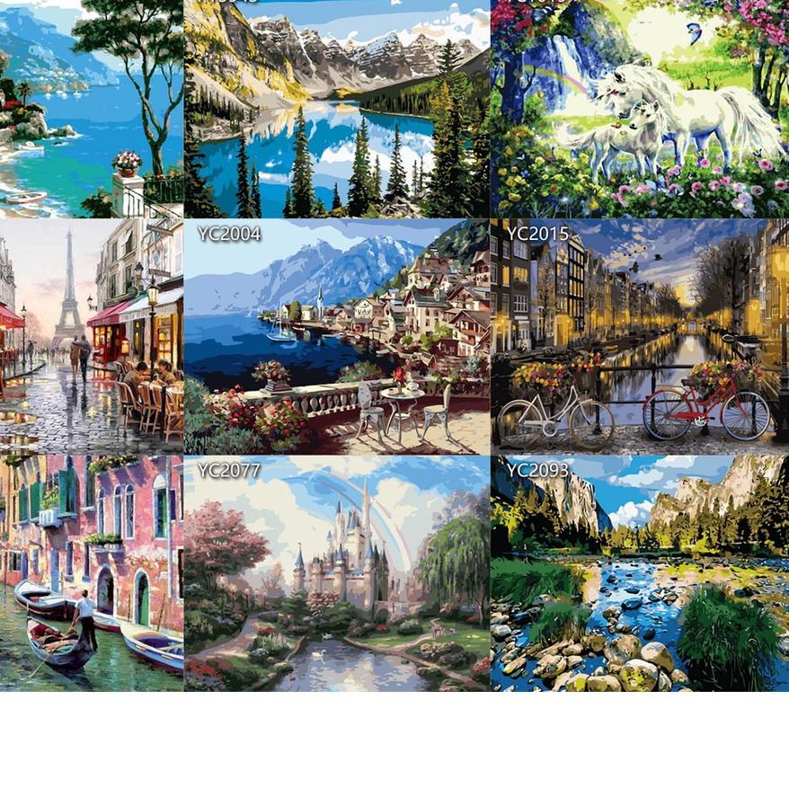 

Heboh, MYSTYLE CANVAS PAINT BY NUMBER KIT 40x50CM LUKISAN DIGITAL OIL PAINTING DIY PAKET MELUKIS (❁´