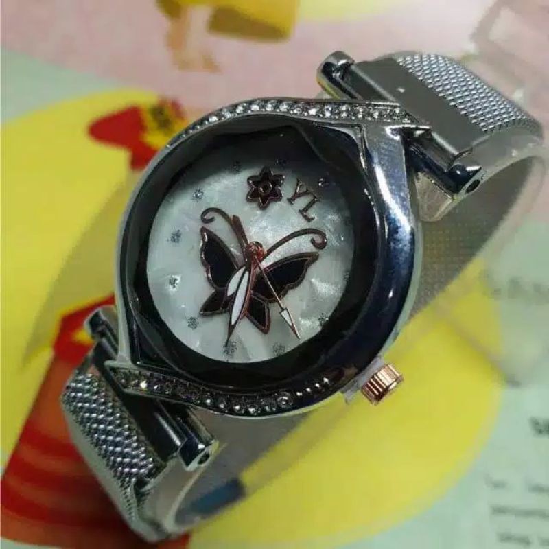 Jam Tangan Wanita Kupu&quot; oval Magnet New (Dikirim Dari Jakarta)