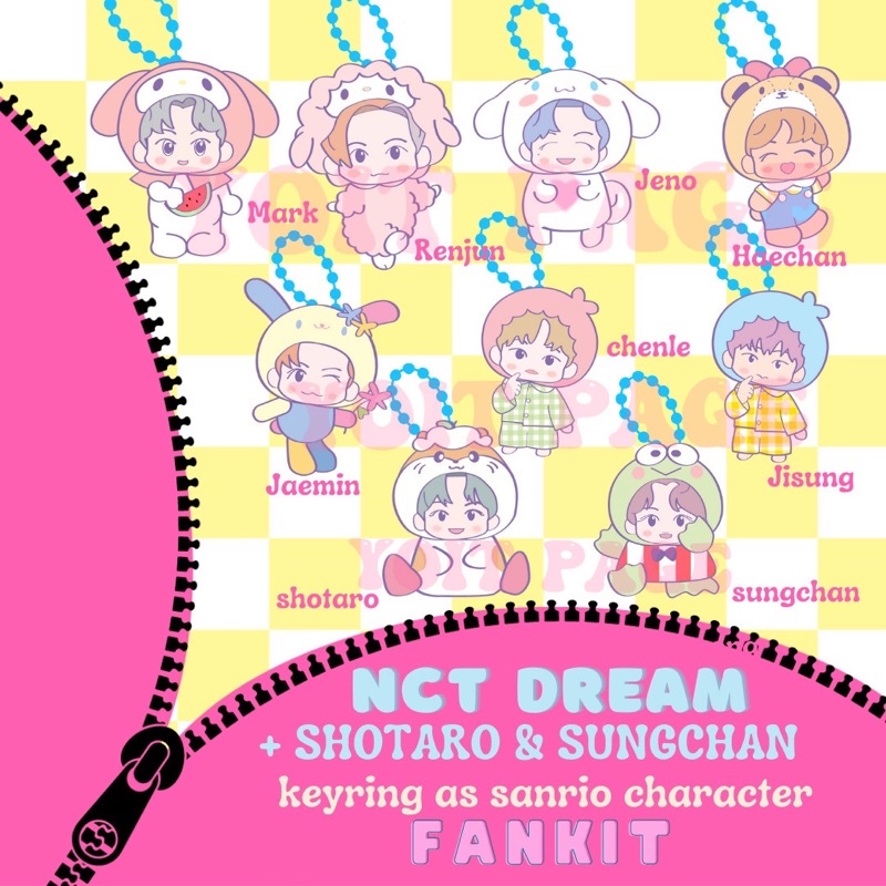 NCT SANRIO CHARACTER KEYCHAIN NCT DREAM VER + SHOTARO SUNGCHAN [fanmade]