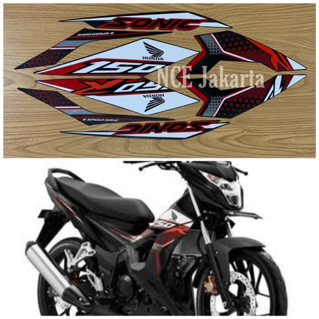 STIKER STRIPING HONDA SONIC 150 R 2019 HITAM