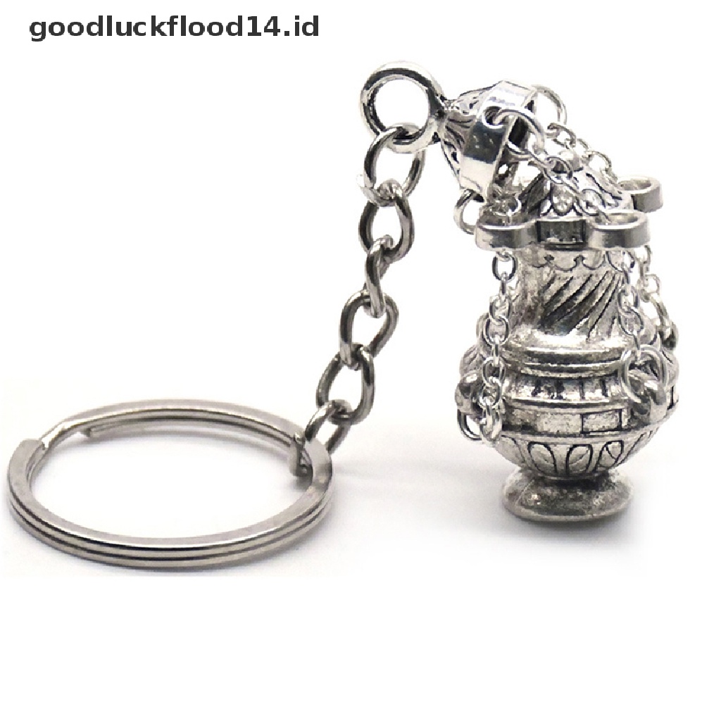 [OOID] Christian Incense Burner Keychain Religious Key Ring Jewelry Bag Car Pendant ID