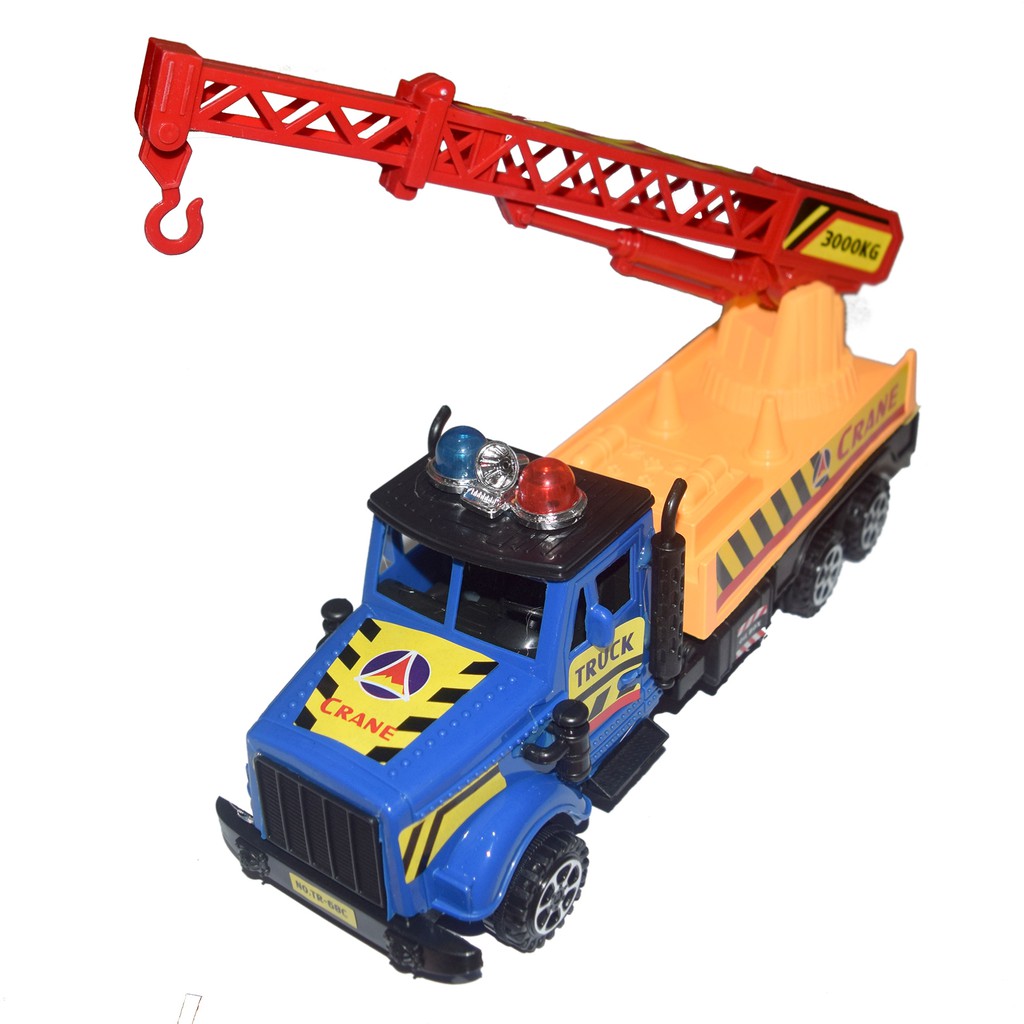  Mainan  mobil truck crane  power pull dapat berjalan sendiri 
