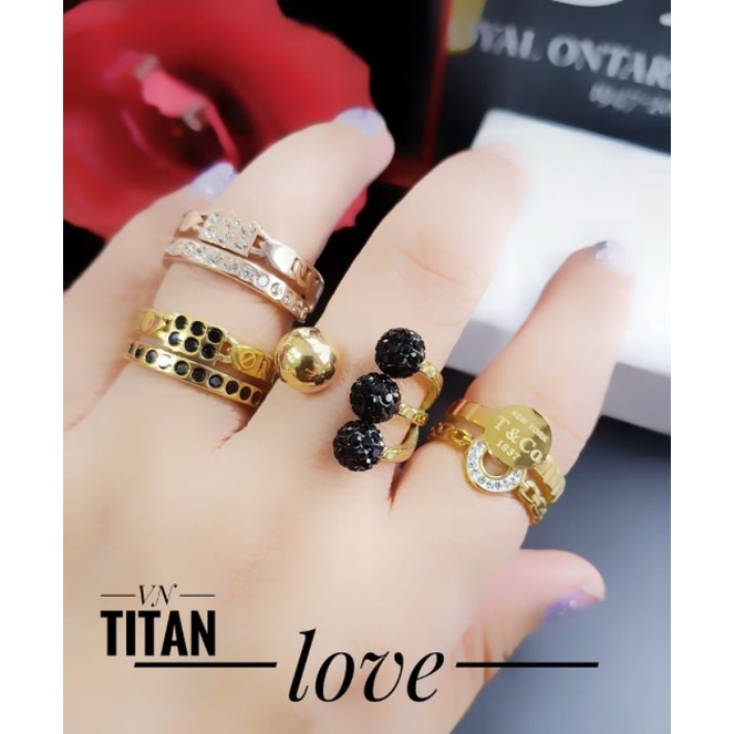 Titanium cincin wanita cantik n133