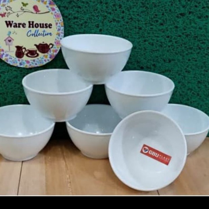 GBUplast Mangkok Kecil Melamin Nasi / Sup / Kuah Mangkuk 101 Putih