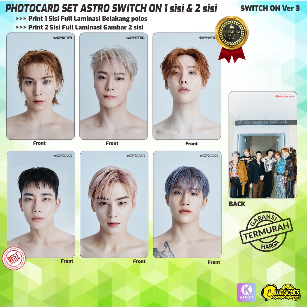 Photocard Set Premium kpop ASTRO Switch On Full Laminasi Isi 6pcs