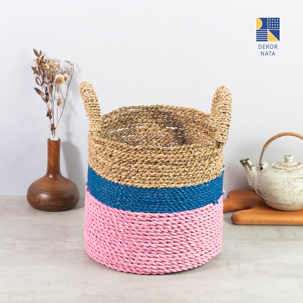 

Dekornata Piblu Basket /Keranjang Anyaman/ Cover Pot / Laundry Bag