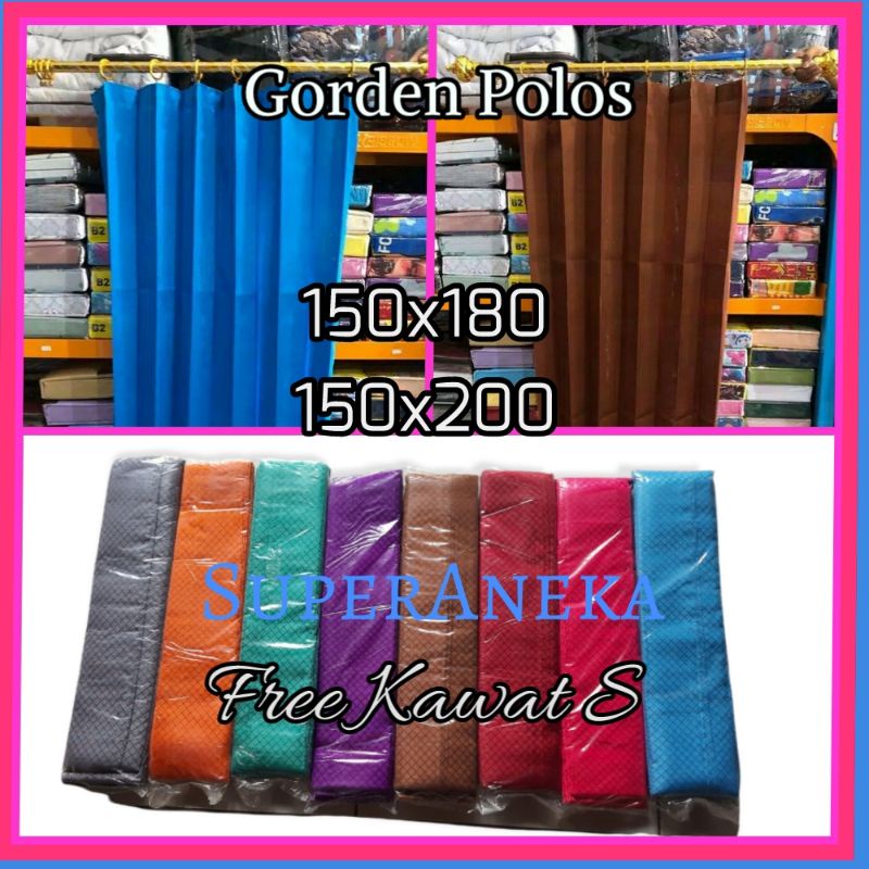 Plisket Tirai Jendela/ Gorden Polos Lebar 150 cm/ gorden wajik Pintu jendela Favorit