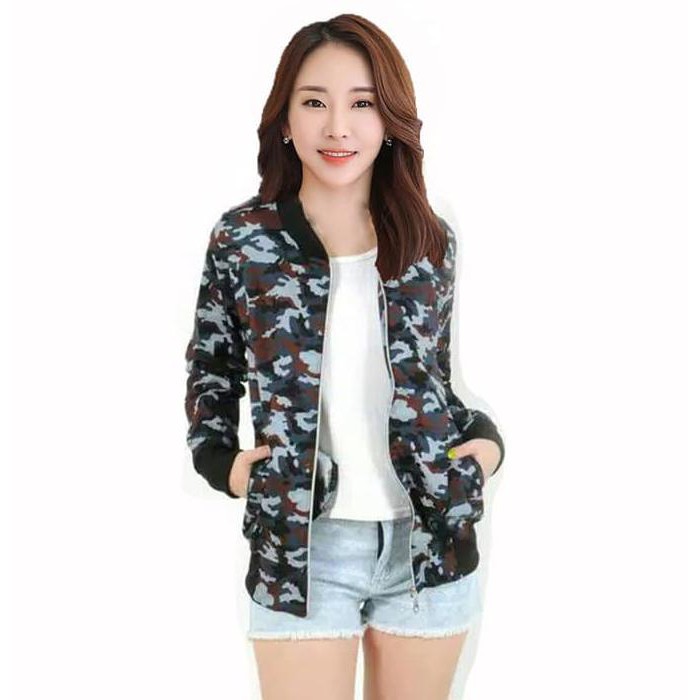 NOSH JAKET ARMY LORENG KATUN FIT TO M/L - BIRU BEST QUALITY
