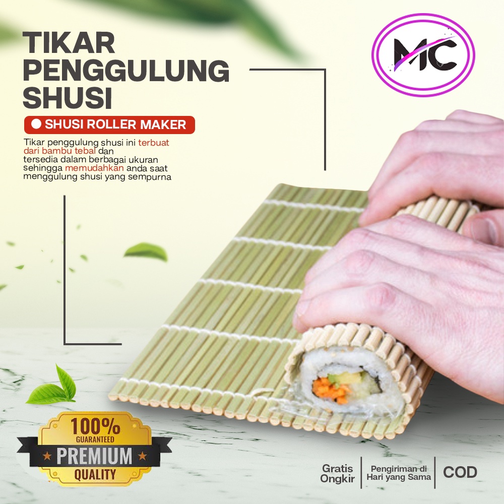 Sushi Mat Sushi Maker Roller Gulungan Sushi Roller Tikar Penggulung Bambu Bamboo Praktis Murah