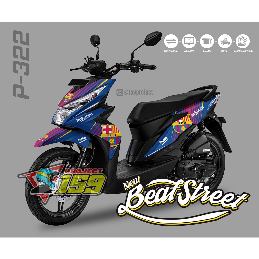 Stiker Motor Beat Street 2017 - P-322 Barcelona Livery