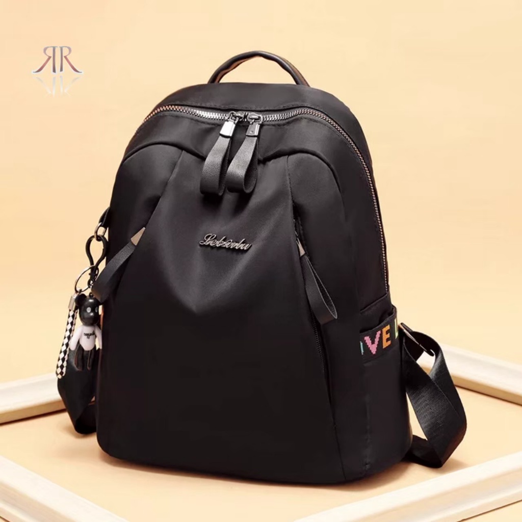Tas Ransel Love Perempuan Smp Sma Kuliah Backpack Wanita Remaja Dan Dewasa Warna Hitam Khaki Merah