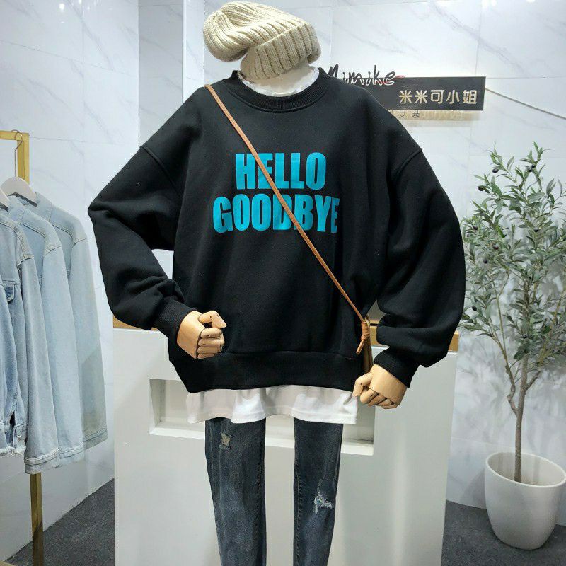 S - XXXXXL(6XL) Sweater OVERSIZE HELLO GOODBYE BIGSIZE Korean Style /Sweatshirt Long Sleeve Women Fashion Jaket Harajuku Crewneck Oblong Jumbo