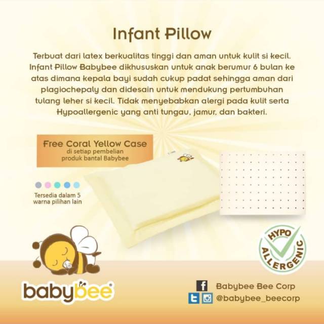 BABYBEE Infant Support Pillow Latex with case