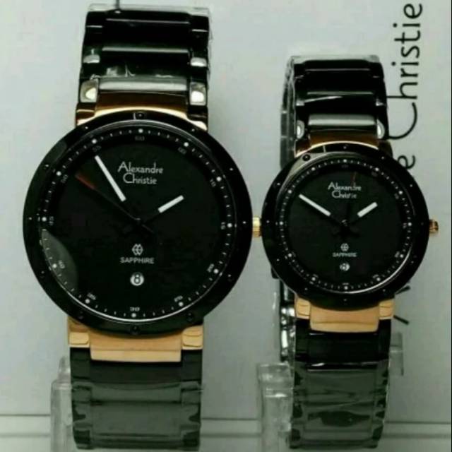 jam tangan couple alexandre christie original kaca sapphire