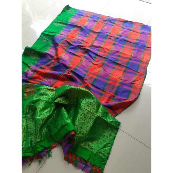 baju india preloved murah saree hijau merah sari india