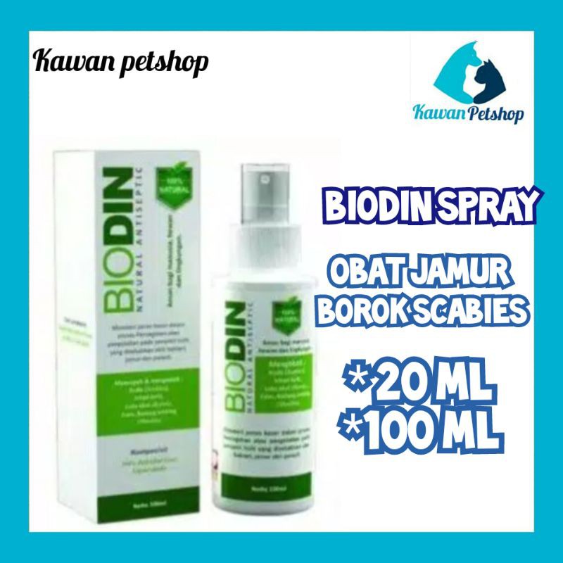 Biodin Spray 20 ml Obat semprot Jamur Borok Scabies Ampuh - Biodin spray 20 ml