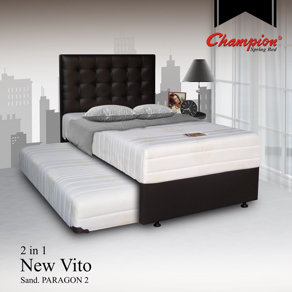 Kasur Springbed Champion 2 in 1 New VITO ( tanpa per ) - Kasur Sorong Full Set - Kasur Spring Bed Fu