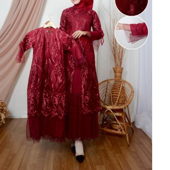 ス Gamis Couple Eviola Ibu Dan Anak Original / Gamis Tile Mutiara Couple Ibu dan Anak / Gamis  Best