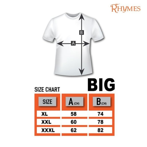 Kaos Pria Big Size Jumbo King Sepeda Putih Rhymes Baju Distro Cowok Import Premium 3XL