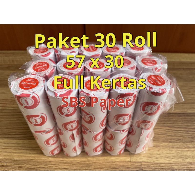 

30 KERTAS KASIR 57X30 CORELESS THERMAL ROLL