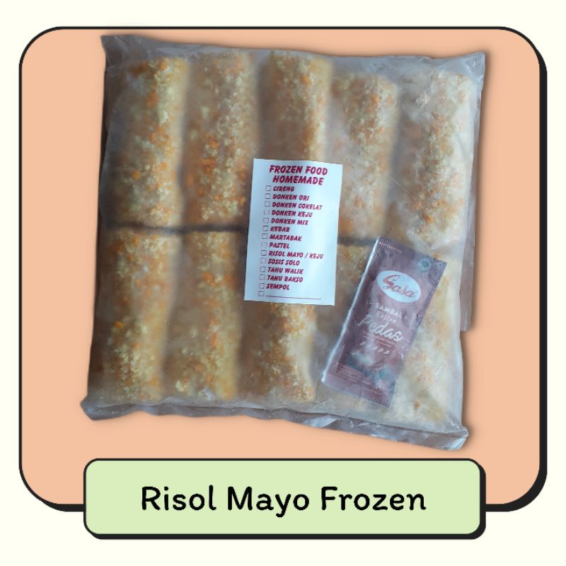 

Risoles risol mayo frozen isi 10 pcs dengan isi smokedbeef, telur dan mayo