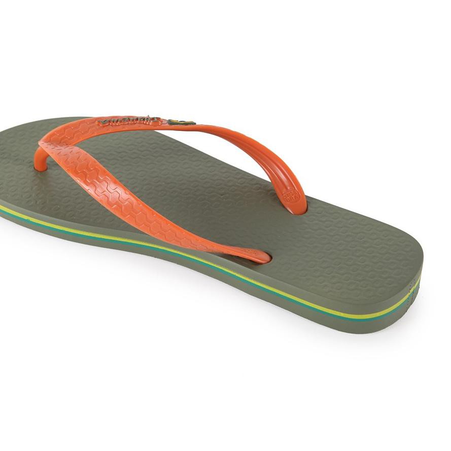 ❤ 2.2 ❤ [Awalmasdim] Ipanema Men Flip Flop & Sandal Pria - Clas Brasil II Ad  Green/Orange ----