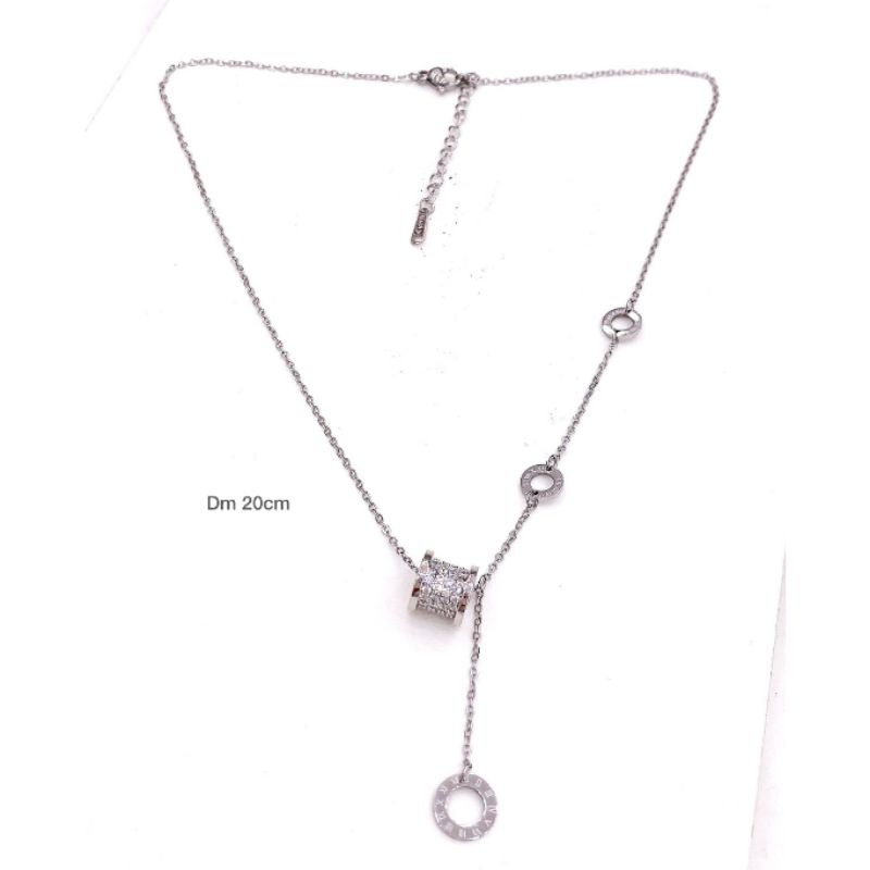 Kalung Titanium Asli Bandul Bvl Silver Premium Quality Anti karat anti alergi Stainless steel  ori  K288