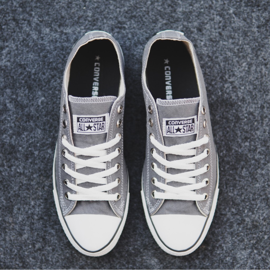 PROMO ! Sepatu Pria/Wanita Converse Allstar Pendek Abu Kasual Sneakers Bertali /Sekolah/Kuliah/Murah