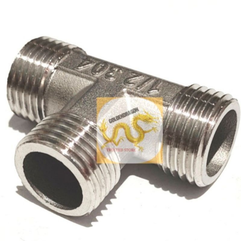 Tee drat luar 1/2 inch T stainless steel